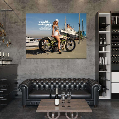 Sexy Girl Model Calendar Bike Wall Art Print Poster