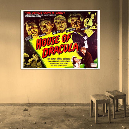 House Of Dracula Retro Classic Movie Vintage Wall Art Print Poster