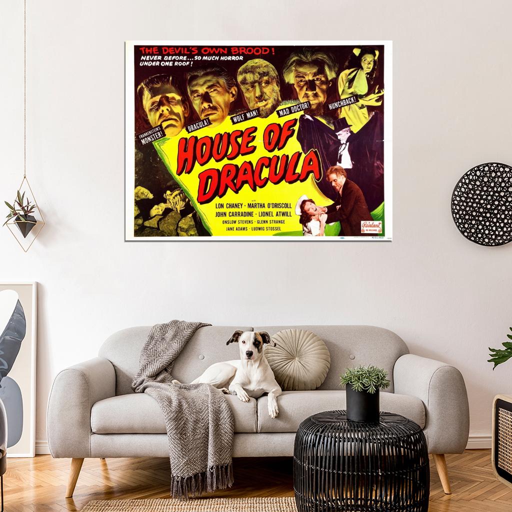 House Of Dracula Retro Classic Movie Vintage Wall Art Print Poster