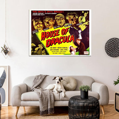 House Of Dracula Retro Classic Movie Vintage Wall Art Print Poster