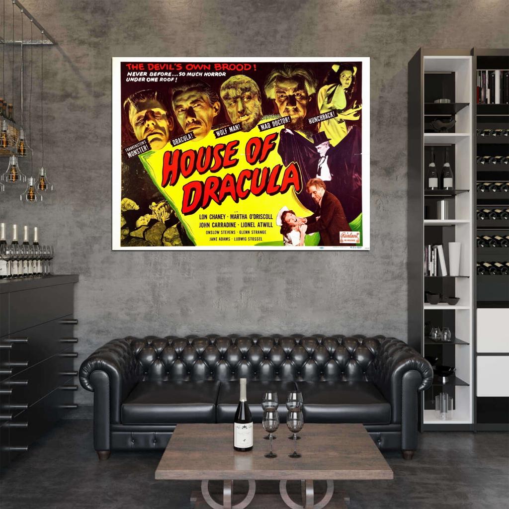 House Of Dracula Retro Classic Movie Vintage Wall Art Print Poster