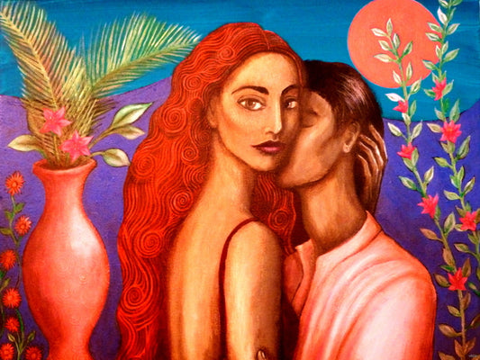 African American Man Woman Love Painting Art Wall Art Print Poster