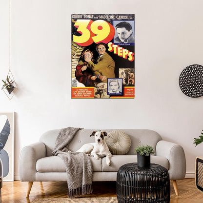 The 39 Steps 1935 Retro Classic Movie Wall Art Print Poster