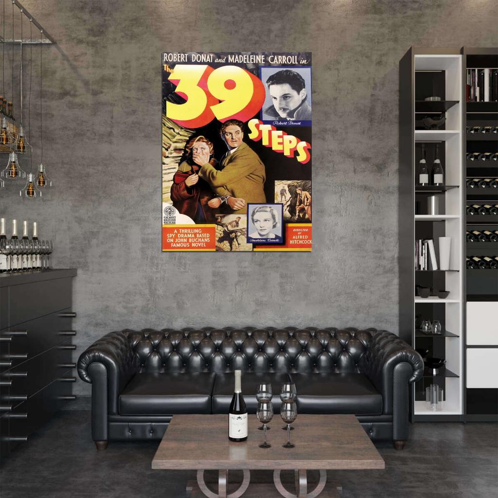 The 39 Steps 1935 Retro Classic Movie Wall Art Print Poster