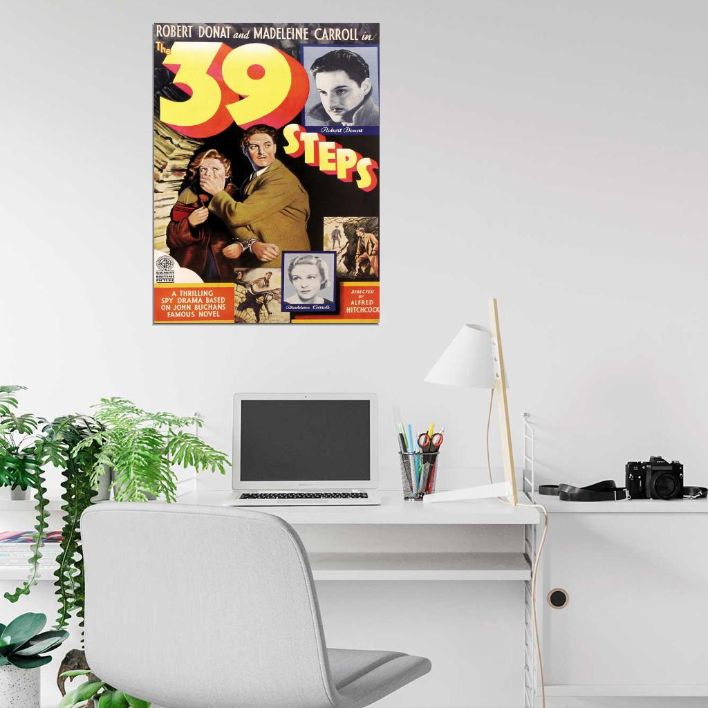 The 39 Steps 1935 Retro Classic Movie Wall Art Print Poster