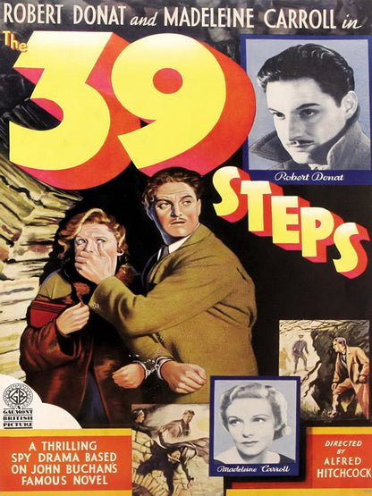 The 39 Steps 1935 Retro Classic Movie Wall Art Print Poster