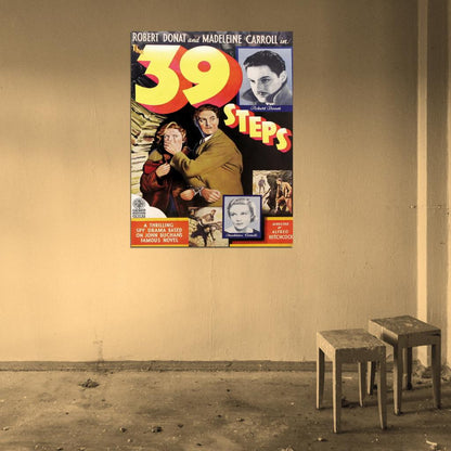 The 39 Steps 1935 Retro Classic Movie Wall Art Print Poster