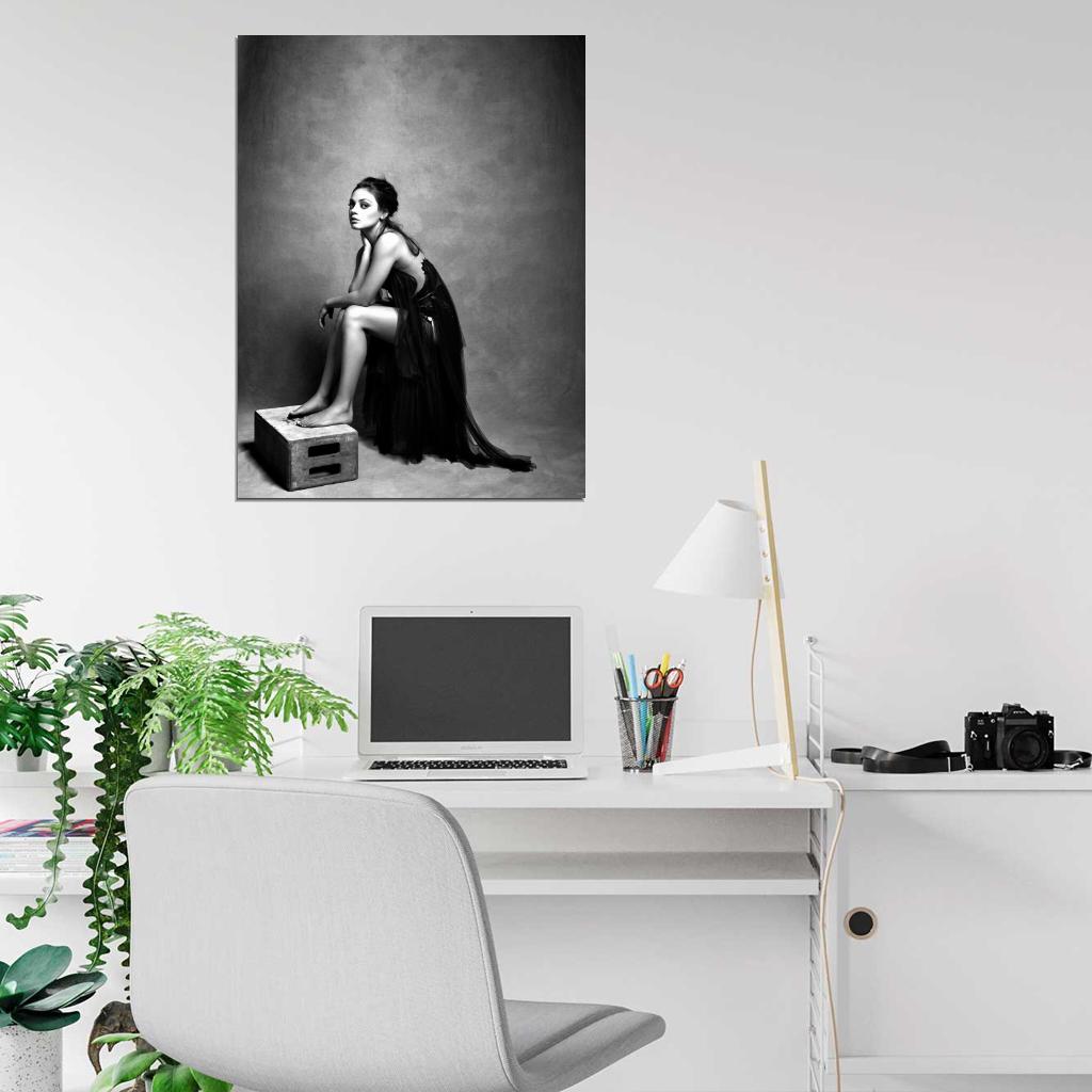 Mila Kunis Hot Actress BW Wall Art Print Poster