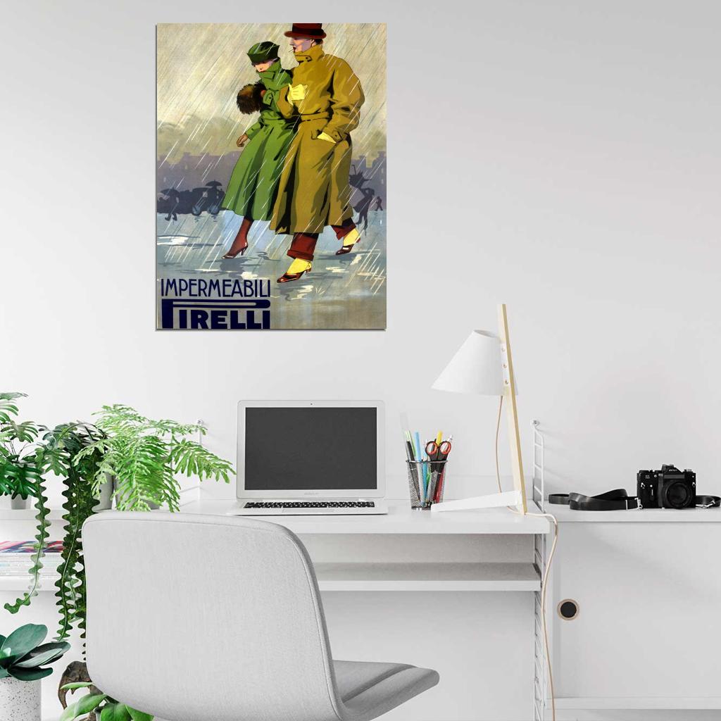 Cappiello Impermeabili Retro Vintage Painting Wall Art Print Poster