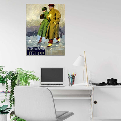 Cappiello Impermeabili Retro Vintage Painting Wall Art Print Poster