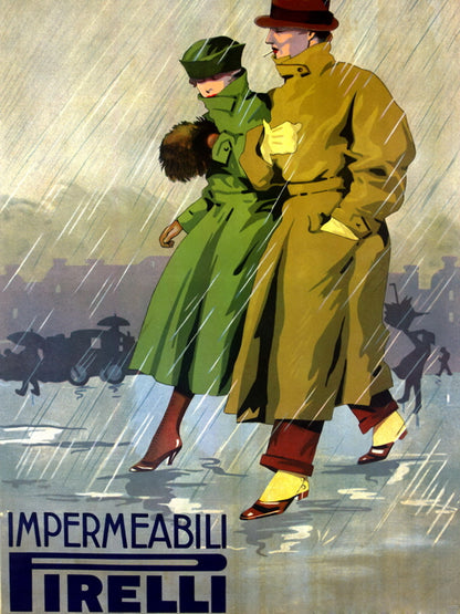 Cappiello Impermeabili Retro Vintage Painting Wall Art Print Poster
