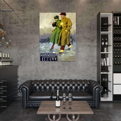 Cappiello Impermeabili Retro Vintage Painting Wall Art Print Poster