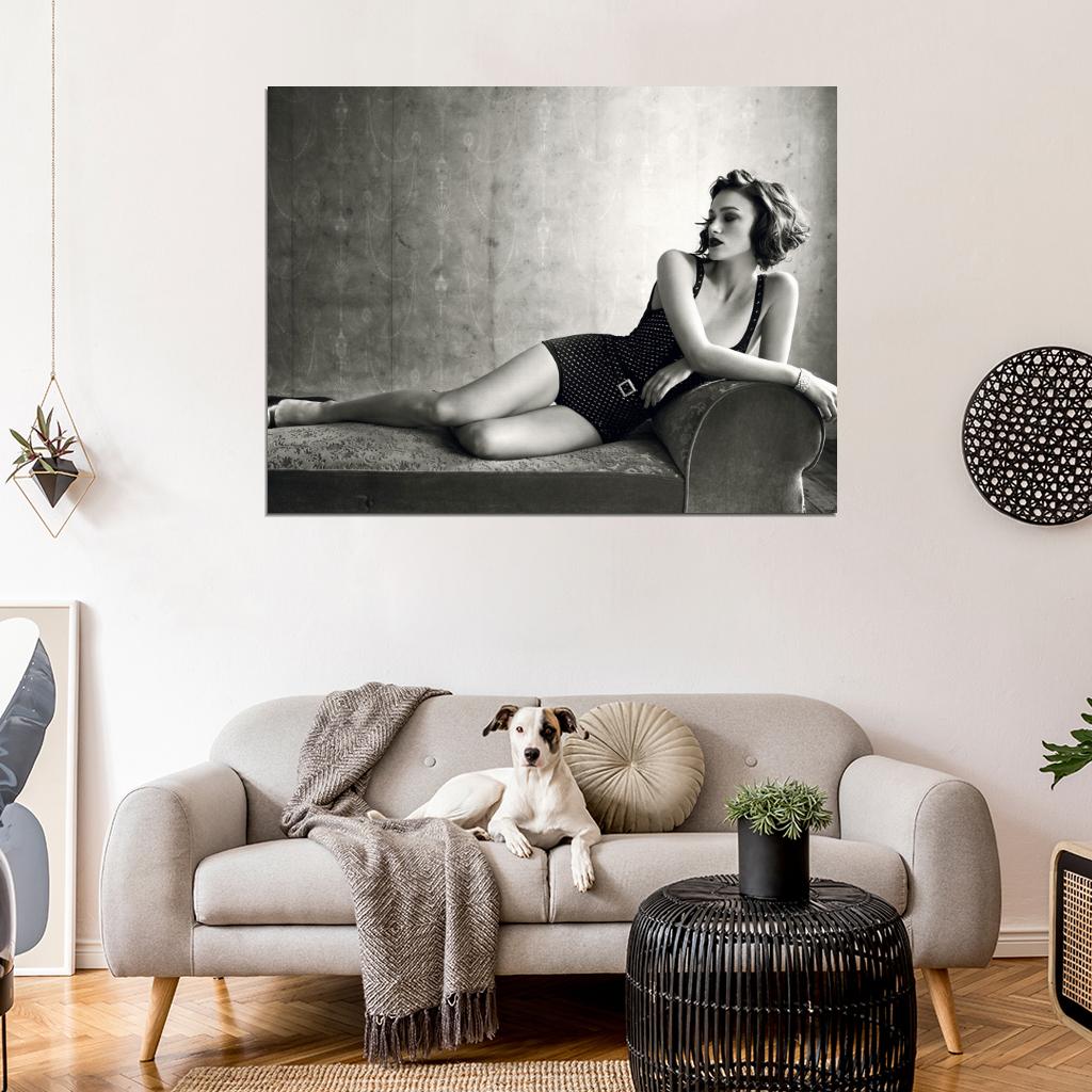 Keira Knightley Sexy Hot Actress BW Wall Art Print Poster