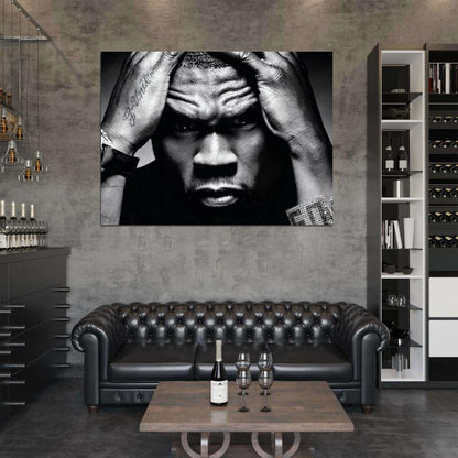 50 Cent Amazing Portrait Hip Hop Music Singer Wall Art Print Poster