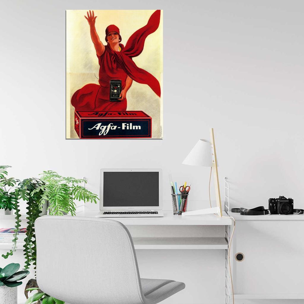 Agfa Film Italian Vintage Retro Painting Wall Art Print Poster