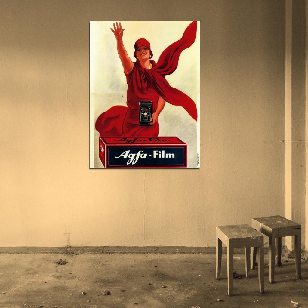 Agfa Film Italian Vintage Retro Painting Wall Art Print Poster