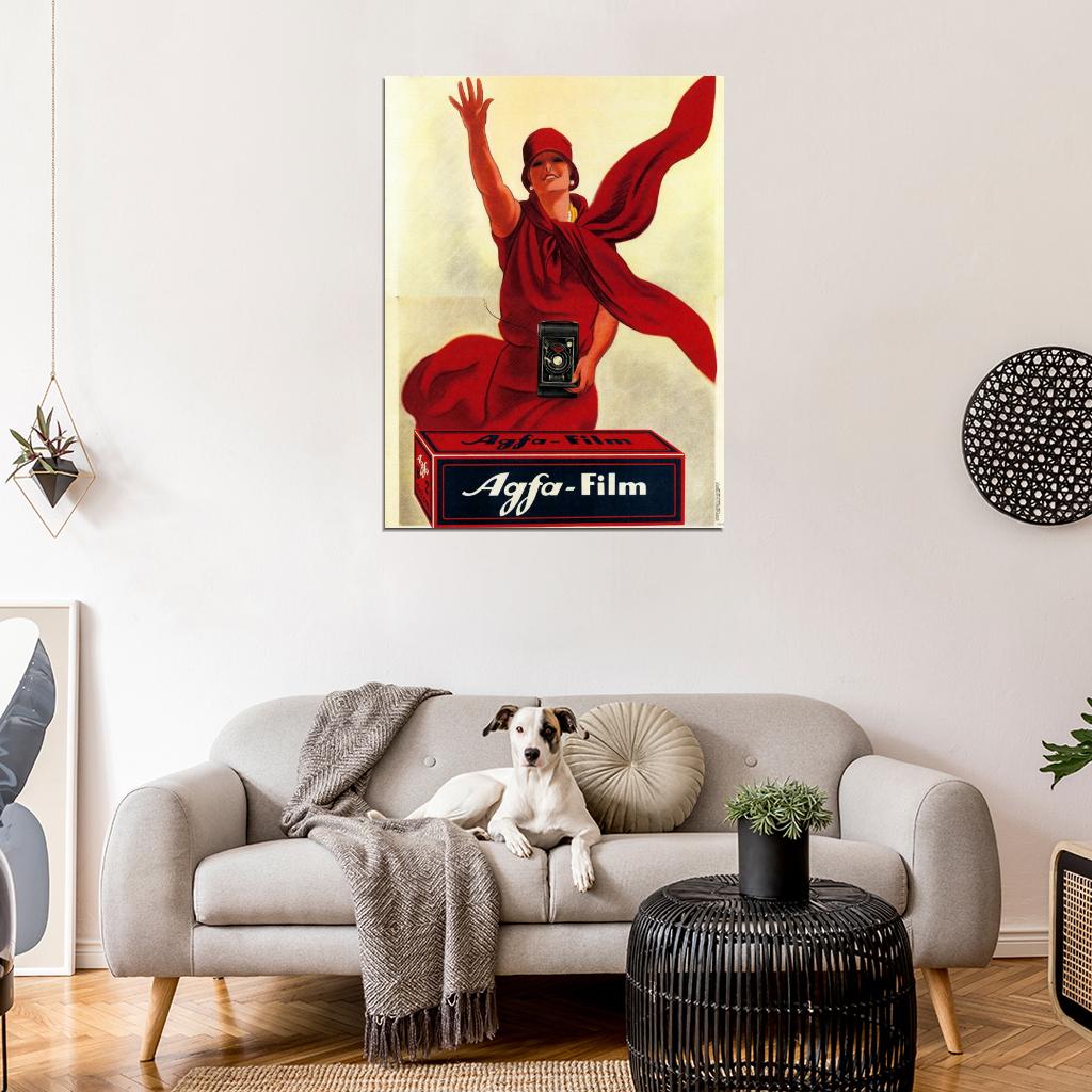 Agfa Film Italian Vintage Retro Painting Wall Art Print Poster