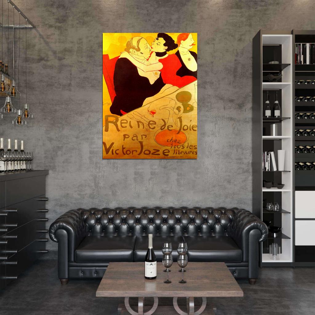 Reine De Joie Retro Vintage Painting Wall Art Print Poster