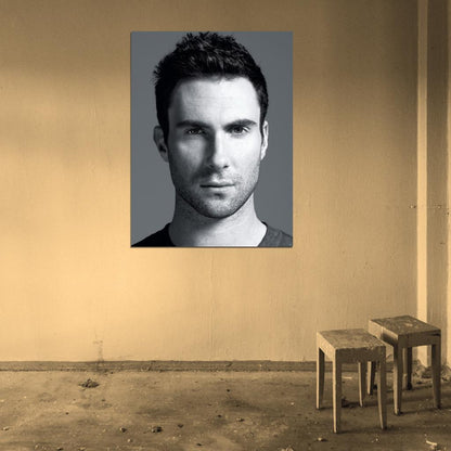 Adam Levine Hot Portrait Pop Music Singer BW Wall Art Print Poster