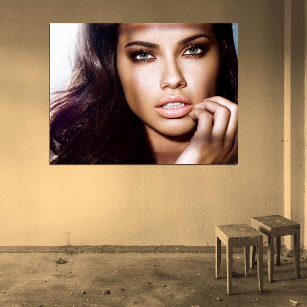 Adriana Lima Beautiful Hot Portrait Model Wall Art Print Poster