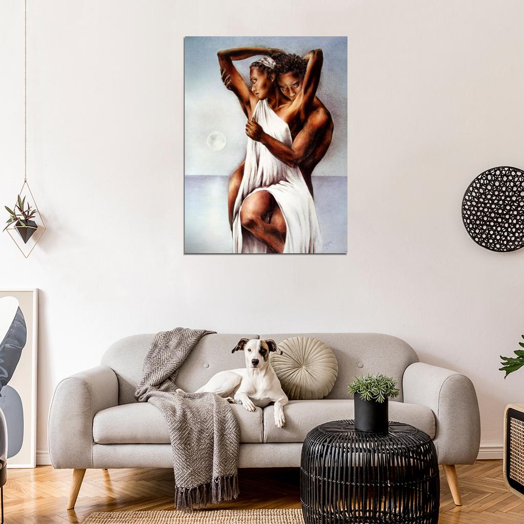 African American Love Hot Painting Art Wall Art Print Poster