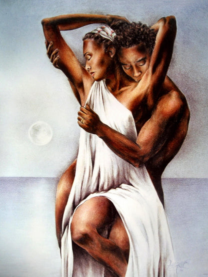 African American Love Hot Painting Art Wall Art Print Poster