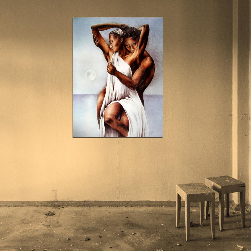 African American Love Hot Painting Art Wall Art Print Poster