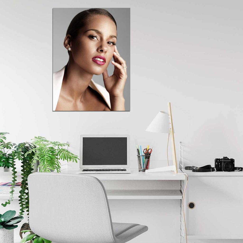 Alicia Keys Beautiful Portrait Pop R&B Singer Wall Art Print Poster
