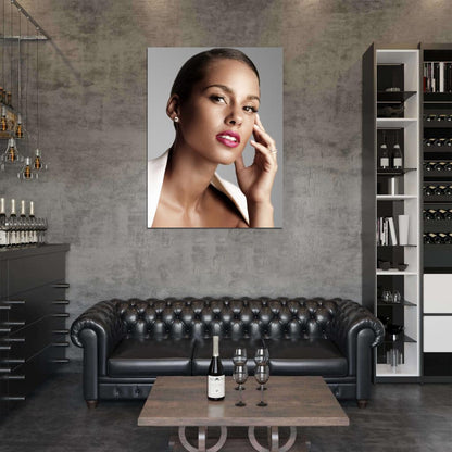 Alicia Keys Beautiful Portrait Pop R&B Singer Wall Art Print Poster