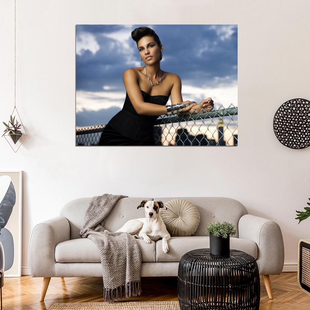 Alicia Keys Sexy Pop R&B Music Singer Wall Art Print Poster