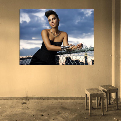 Alicia Keys Sexy Pop R&B Music Singer Wall Art Print Poster
