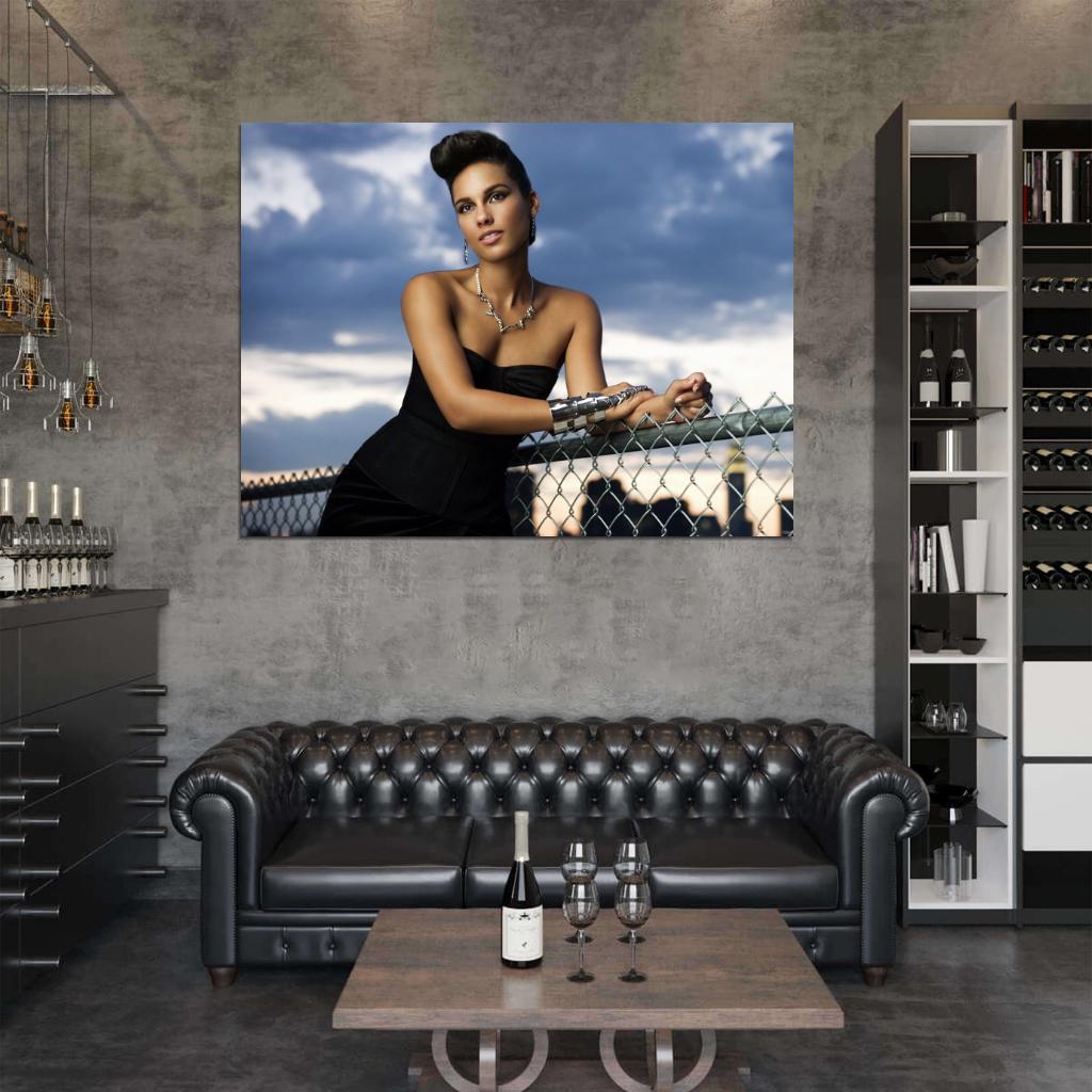 Alicia Keys Sexy Pop R&B Music Singer Wall Art Print Poster