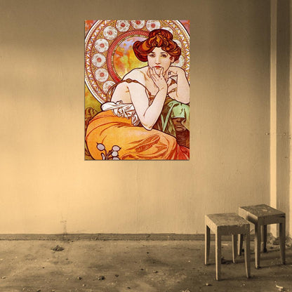 Summer Woman Retro Vintage Painting Wall Art Print Poster
