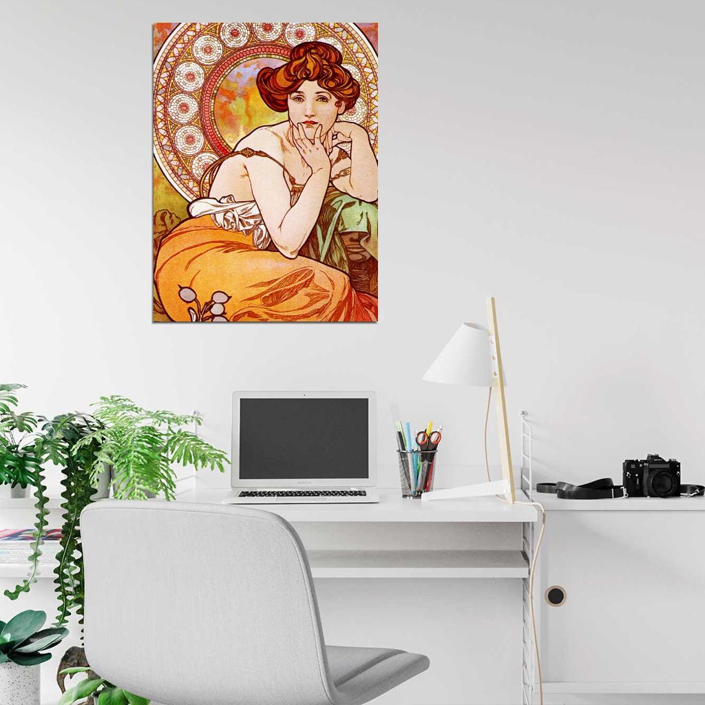 Summer Woman Retro Vintage Painting Wall Art Print Poster