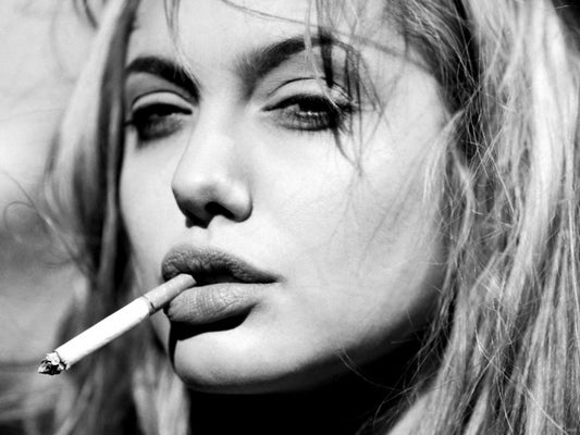 Angelina Jolie Sexy Lips Portrait Actress BW Wall Art Print Poster