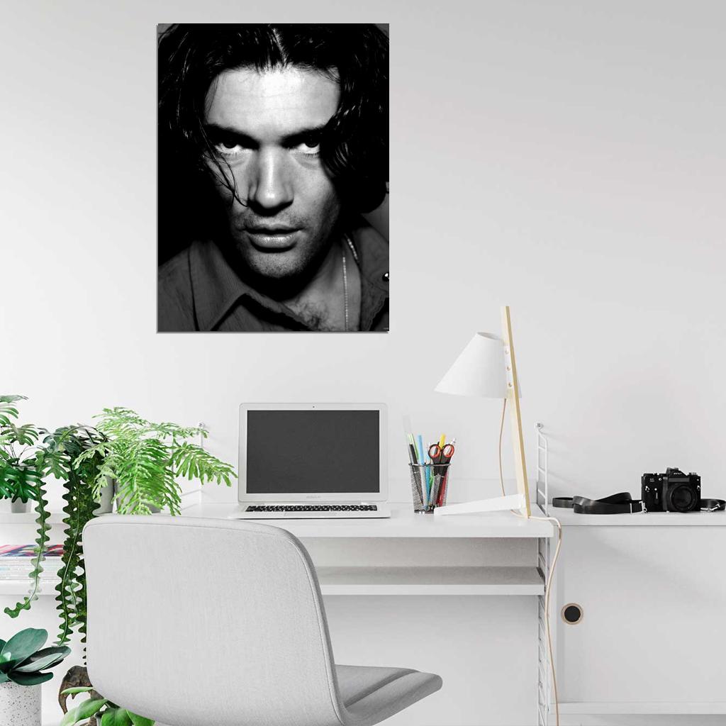 Antonio Banderas Hot Sexy Portrait Actor BW Wall Art Print Poster