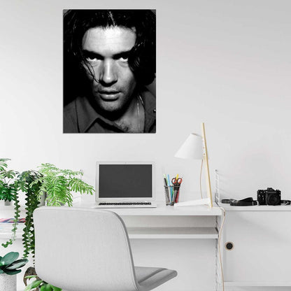 Antonio Banderas Hot Sexy Portrait Actor BW Wall Art Print Poster