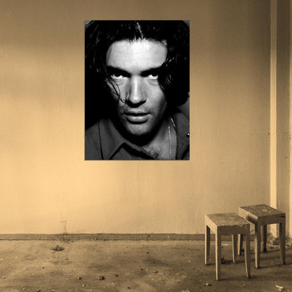 Antonio Banderas Hot Sexy Portrait Actor BW Wall Art Print Poster
