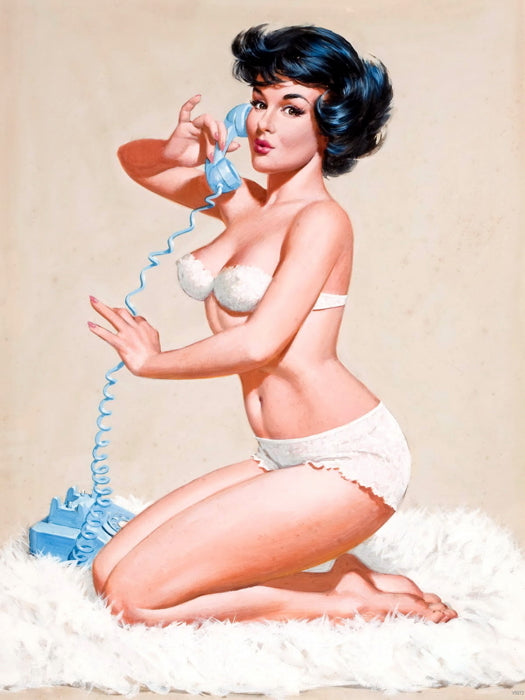 Pin Up Girl Sexy Hot Retro Painting Vintage Wall Art Print Poster