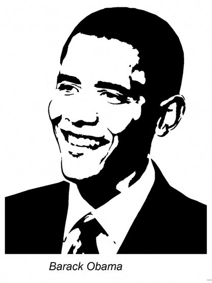 Barack Obama Painting Art BW Wall Art Print Poster