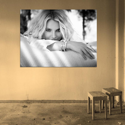 Britney Spears Cute Beautiful Music Singer BW Wall Art Print Poster