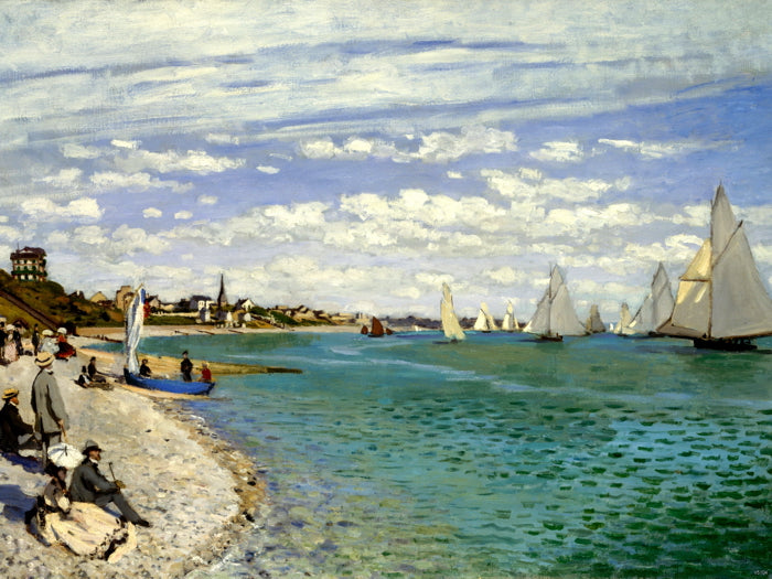 Regatta At Sainte-Adresse Monet Retro Vintage Wall Art Print Poster