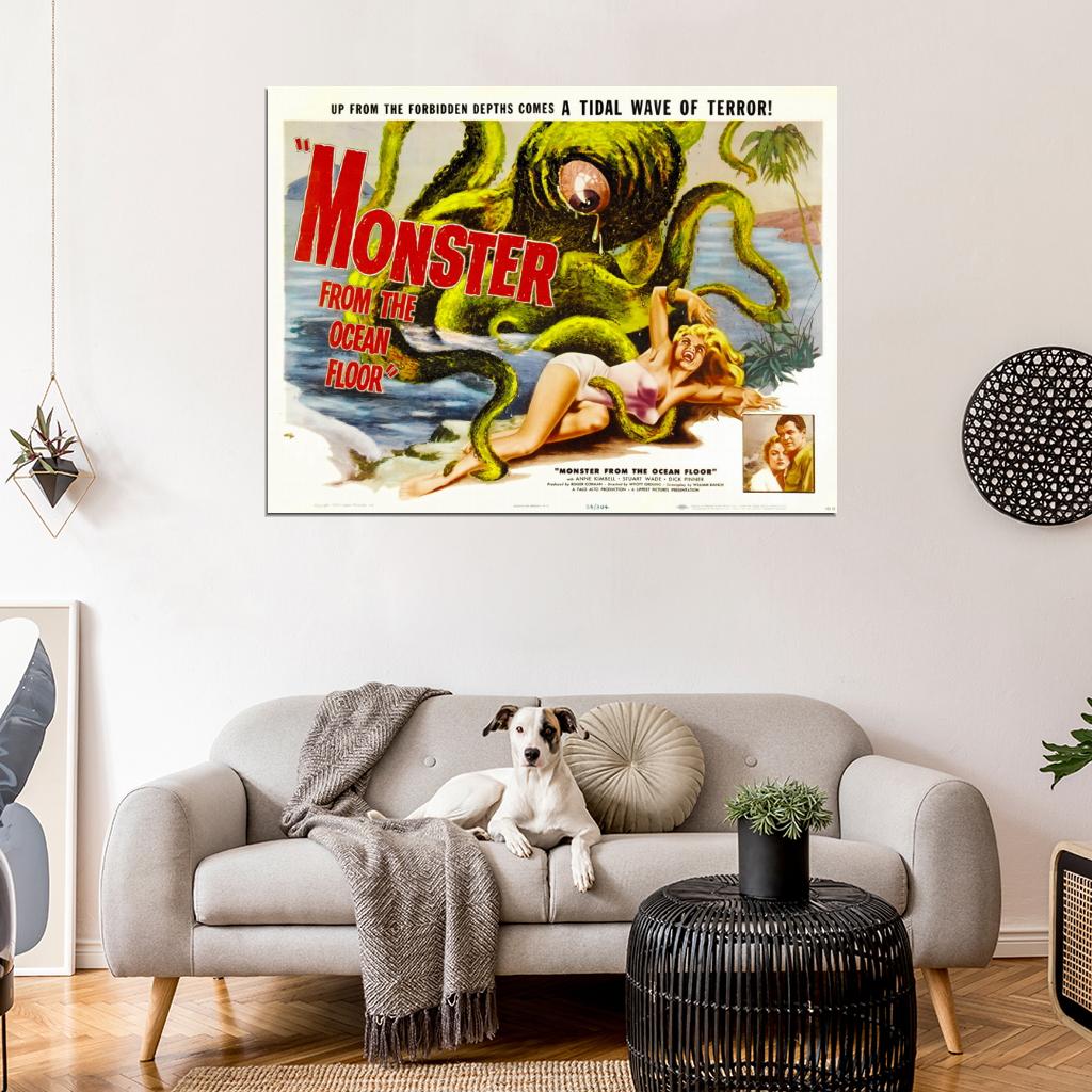 Monster From The Ocean Floor Retro Movie Wall Art Print Poster