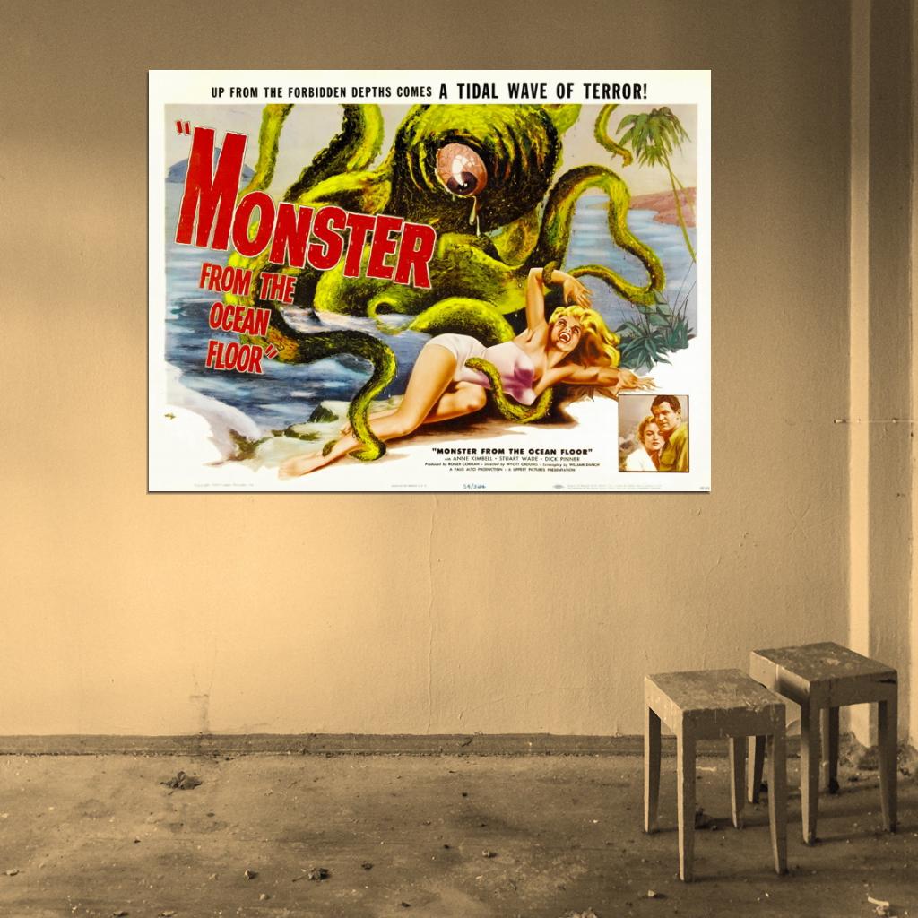 Monster From The Ocean Floor Retro Movie Wall Art Print Poster