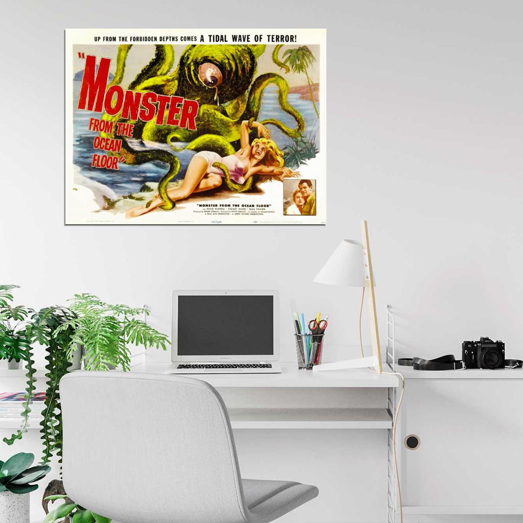 Monster From The Ocean Floor Retro Movie Wall Art Print Poster