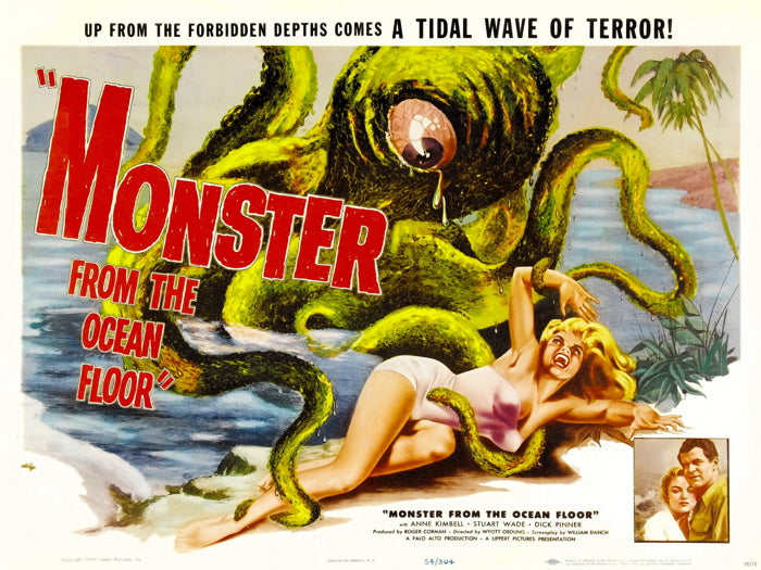 Monster From The Ocean Floor Retro Movie Wall Art Print Poster