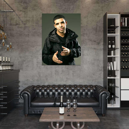 Drake Rapper Hip Hop Music Singer Wall Art Print Poster