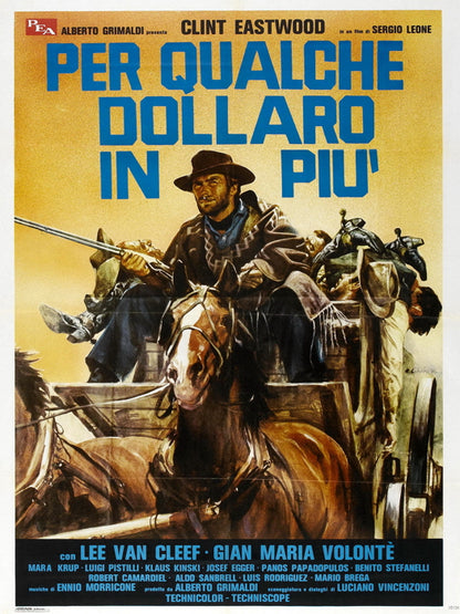 For A Few Dollars More Retro Movie Vintage Wall Art Print Poster