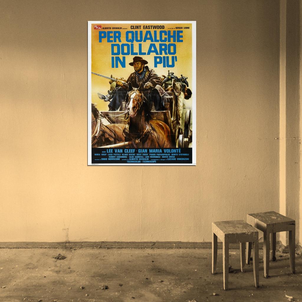 For A Few Dollars More Retro Movie Vintage Wall Art Print Poster