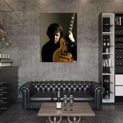 Gary Moore Portrait Guitar Hard Rock Singer Wall Art Print Poster